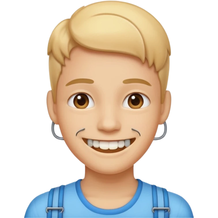 Smile emoji with braces emoji