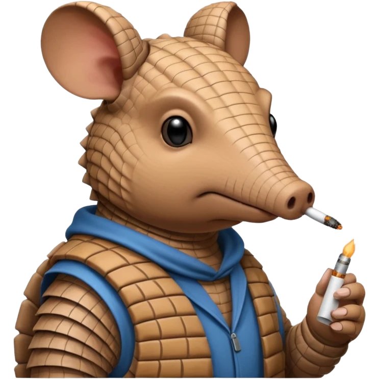 curious hacker armadilloarmadillo smoking cigarette whos always coding 24/7 emoji