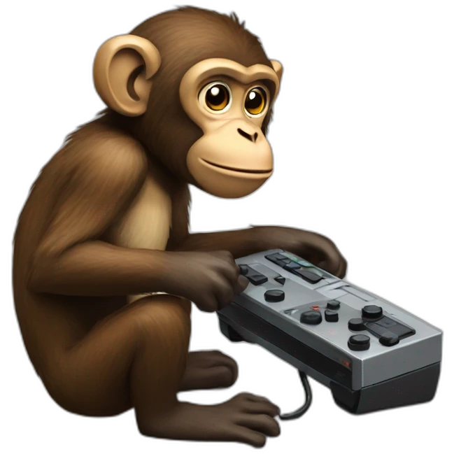 Monkey plays the console emoji