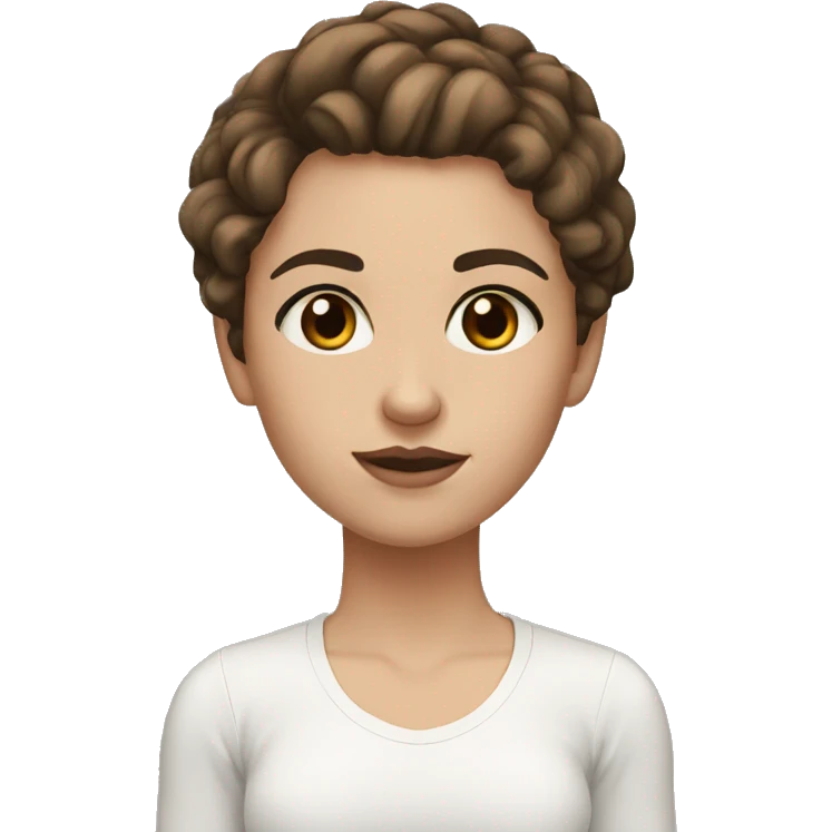 white girl brown hair brown eyes black eyebrows  emoji