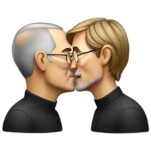 steve jobs kissing tim cook emoji