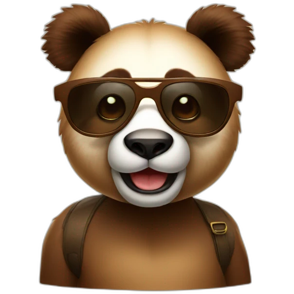 brown panda with a sunglasses emoji