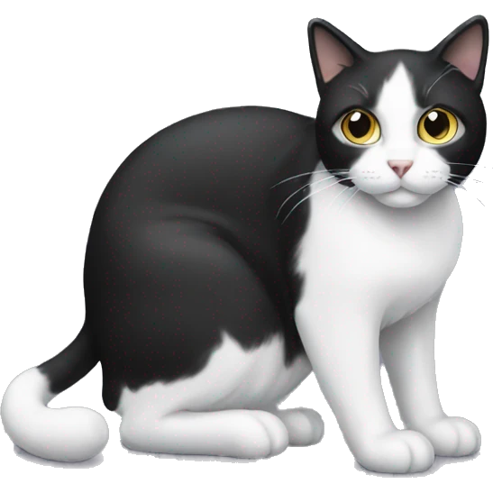 Black and white cat emoji