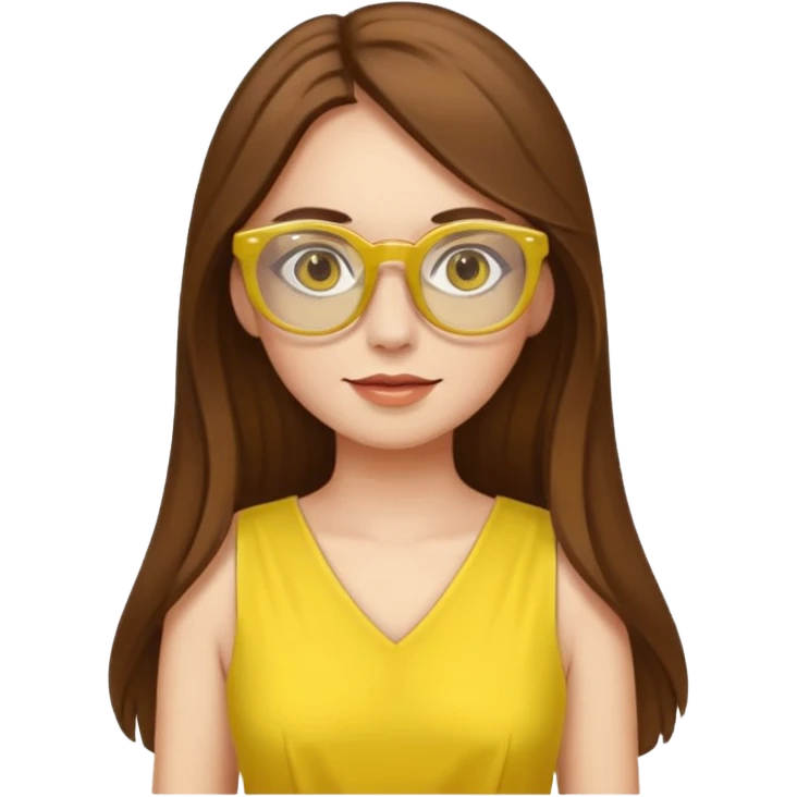 yellow glasses and yellow dressed woman long hair emoji
