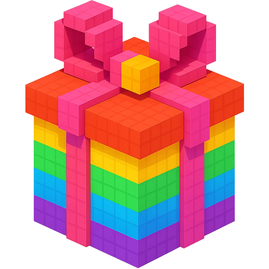 Rainbow gift emoji