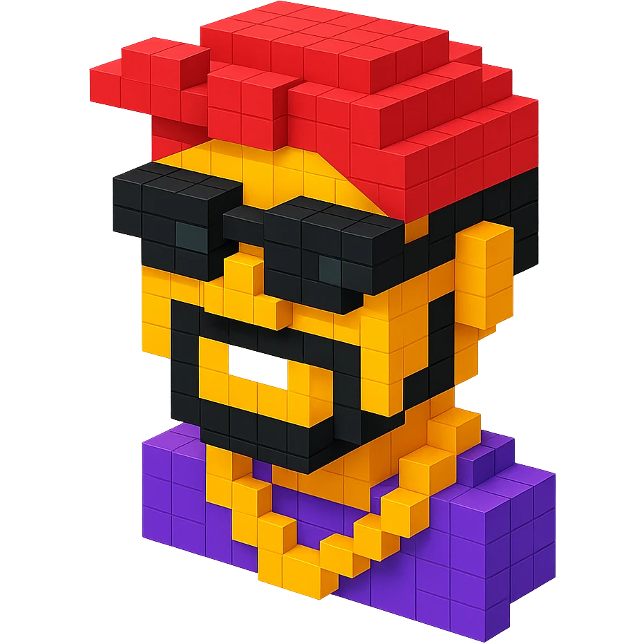 Lego version of 2Pac wearing sunglasses emoji