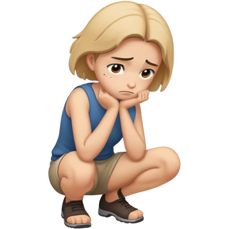 sad person full body crouched down emoji