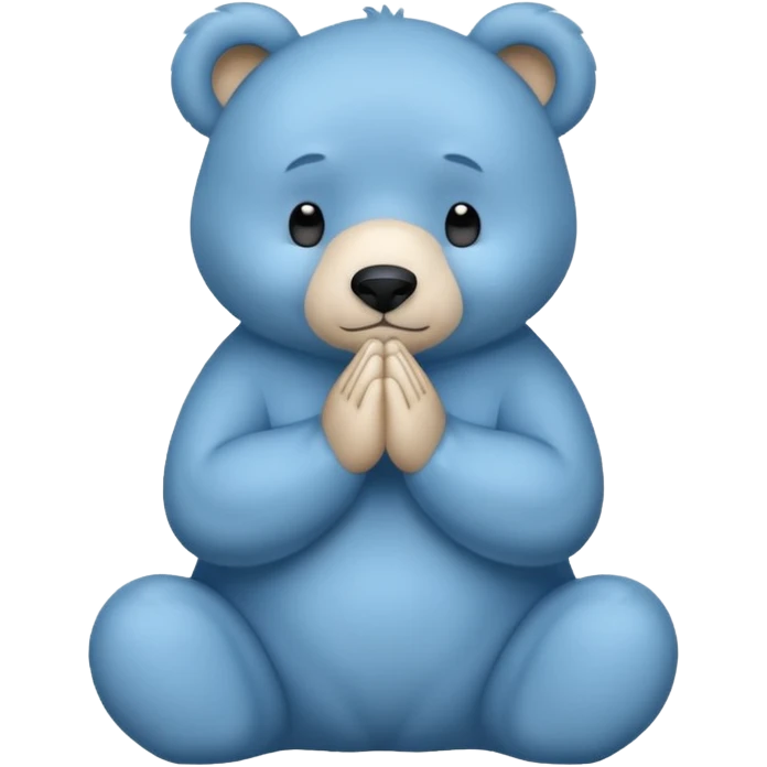 Blue bear praying emoji