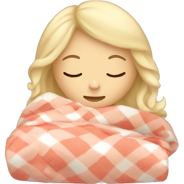 white girl with blonde hair sleeping with blanket emoji