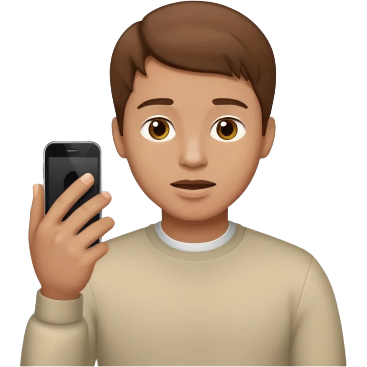 man with brown hair sending a voice message on the smartphone emoji