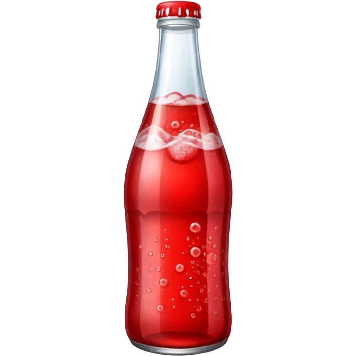 red fizzy drink in a bottle emoji