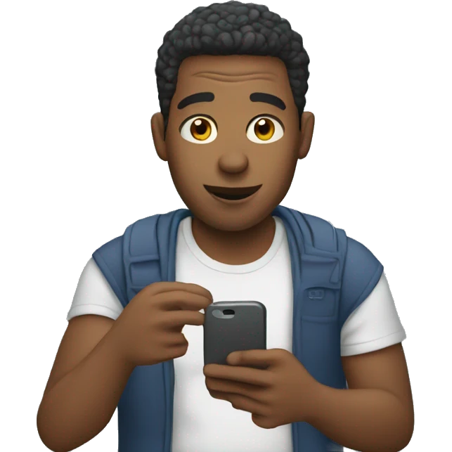 guy texting emoji