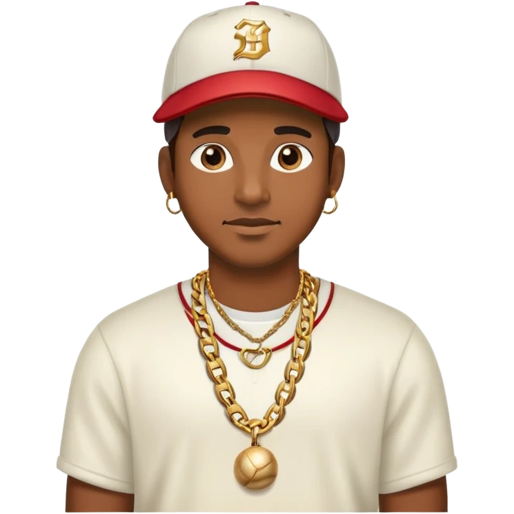 man with a baseball cap and gold chain emoji