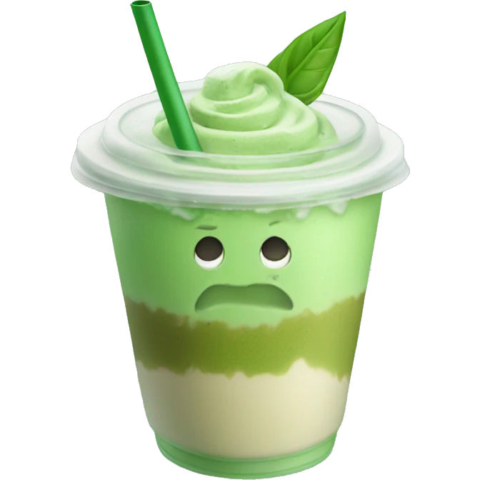 iced matcha latte with lid emoji