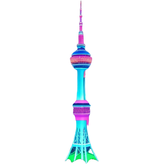 N Seoul Tower – Cinematic Realistic N Seoul Tower, depicted as a sleek modern tower illuminated against a vibrant cityscape at night, with reflective glass and dynamic neon lighting, rendered with intricate architectural detail and a futuristic urban glow. emoji