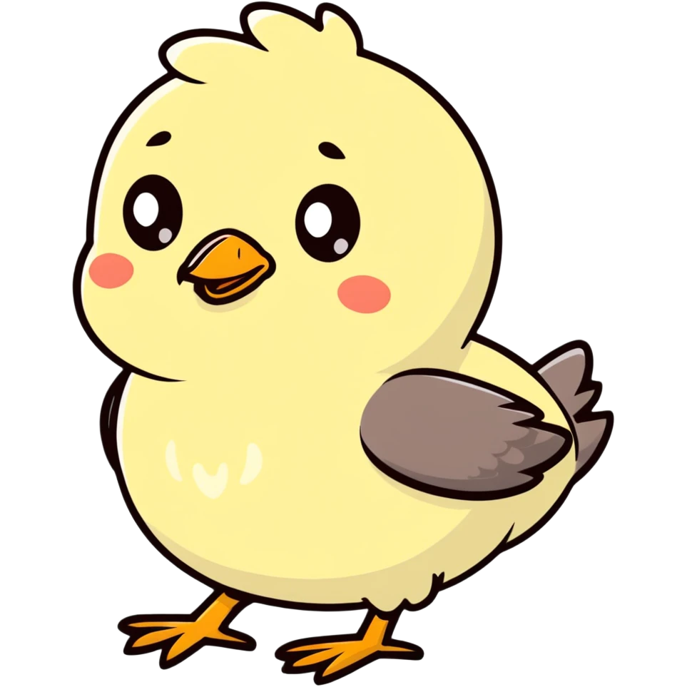 a cute black baby chick with big eyes emoji