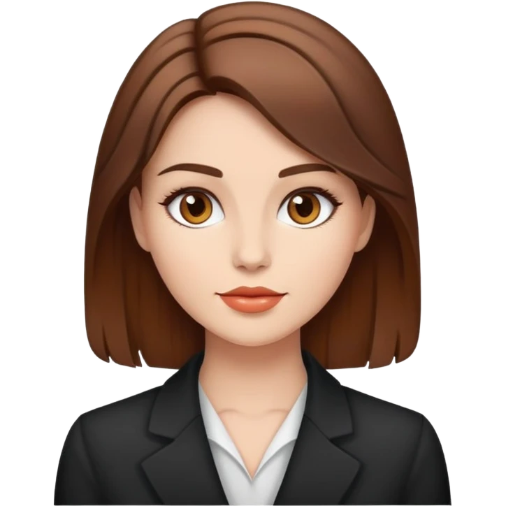 beautiful woman with brown hair styled in a professional way emoji