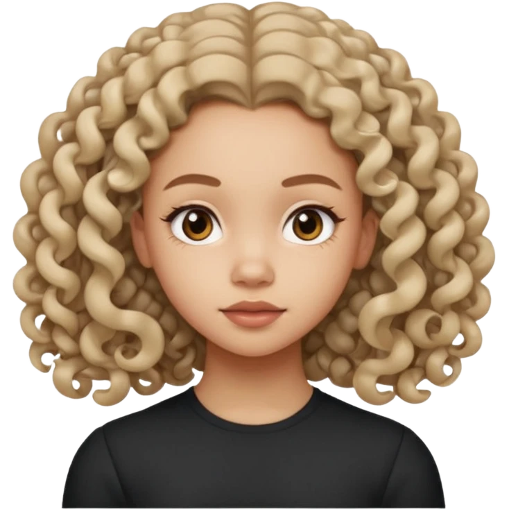 a girl looking off to the side, kind of looks like olivia rodrigo but with 3B curls emoji