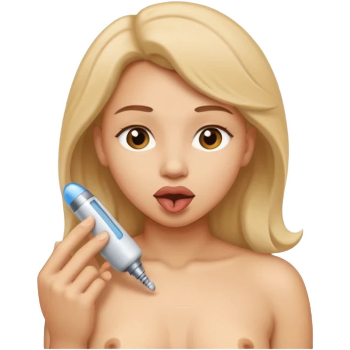 a nude woman sucking a penis emoji