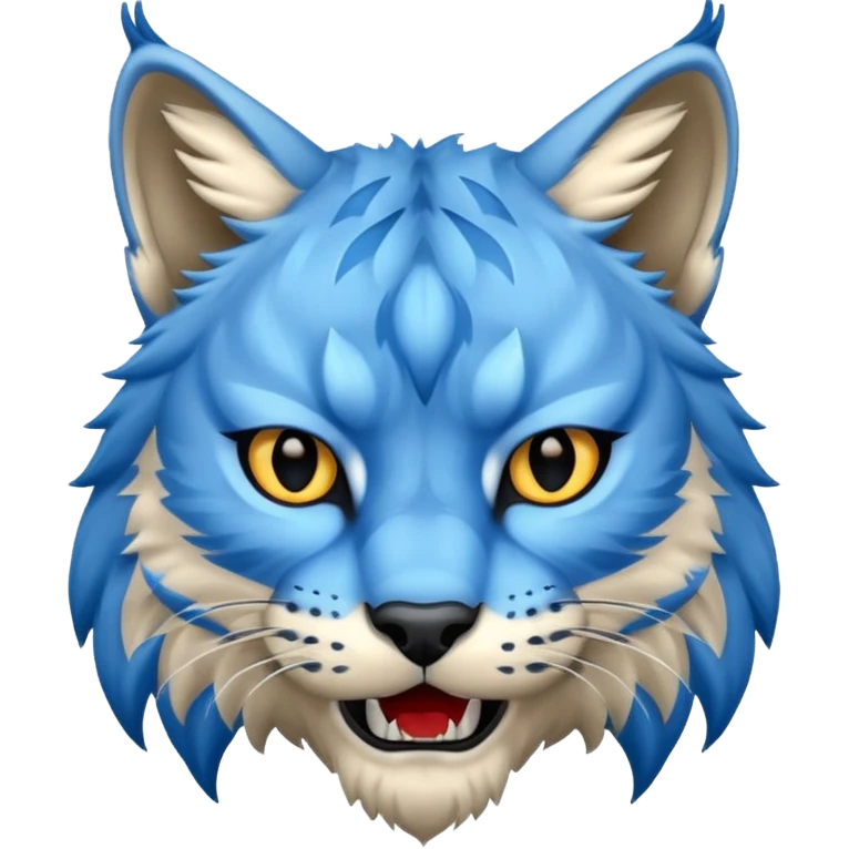 Tête de lynx : très très très féroce et très méchant et tout bleu emoji