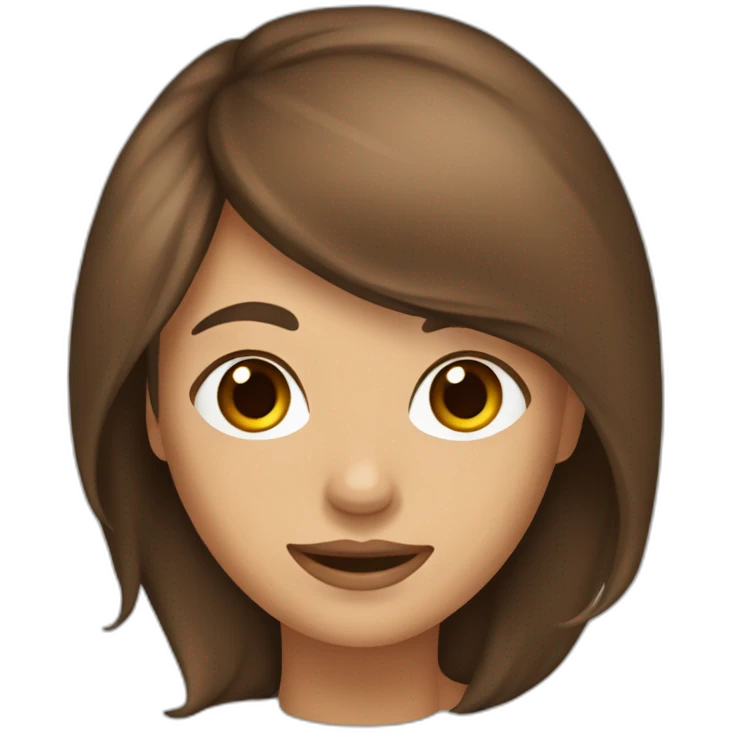 Mujer pelo marron y aro en nariz emoji