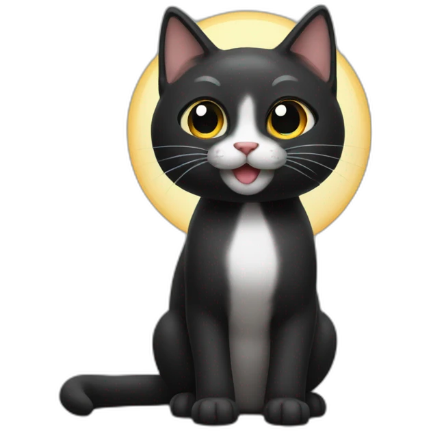 gato negro haciendo la señal de like emoji