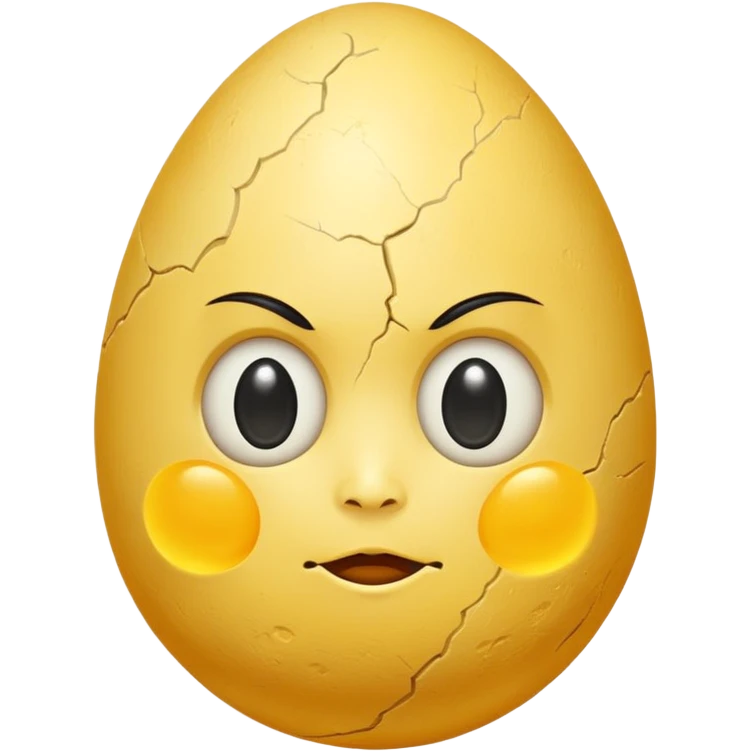 yellow egg with moon face emoji