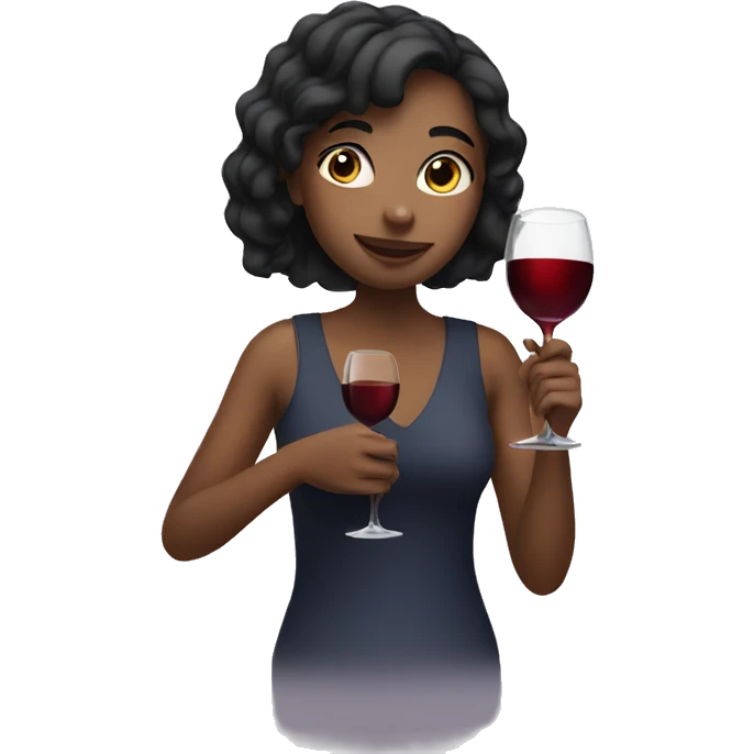 Girl holding wine  emoji