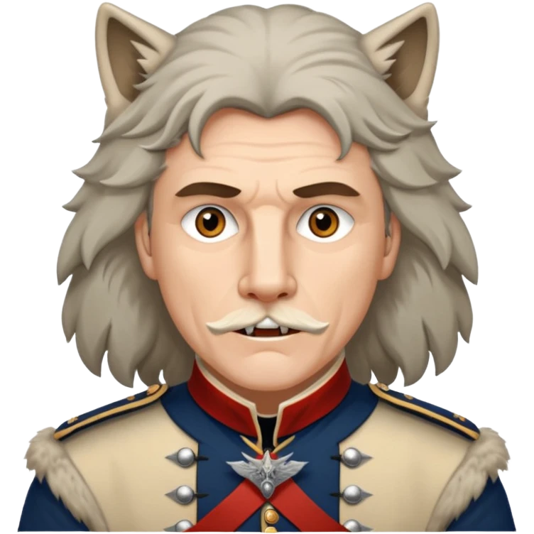 Loyalist Patrick Ferguson at the Revolutionary war Battle of Kings Mountain, with Wolves around him. emoji