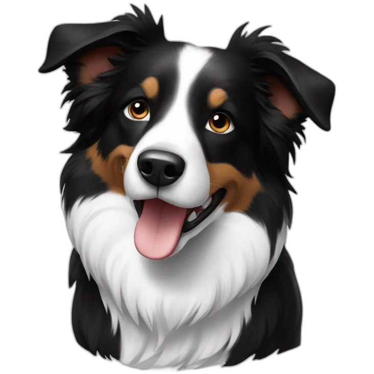border collie only black white color emoji