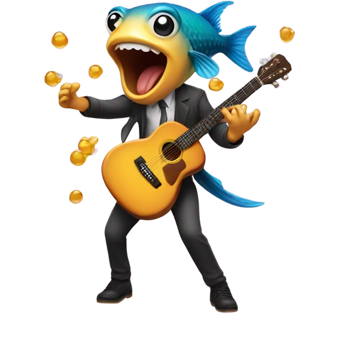Guitar fish dance female throwing up honey hot book emoji