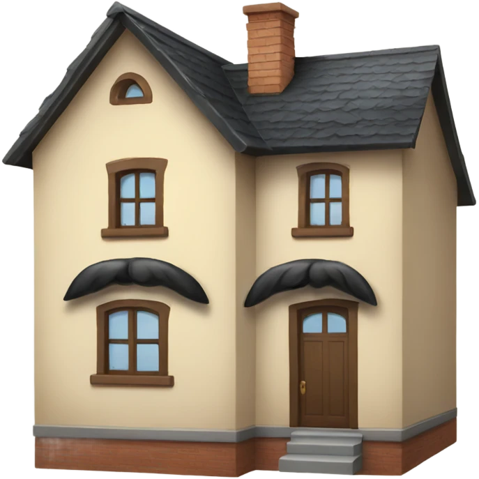 house with mustache  emoji