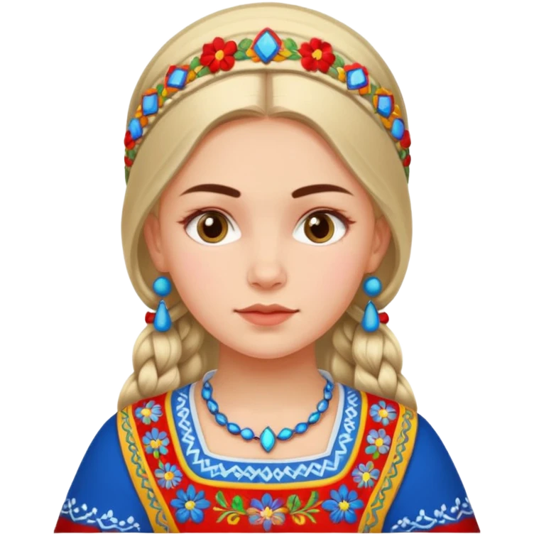 Russian Slavic girl in traditional dress emoji