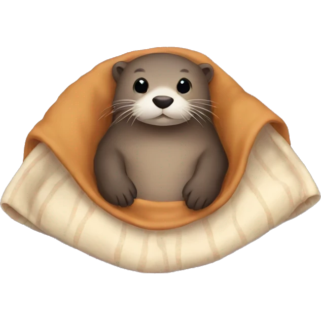 otter cozy in blanket emoji