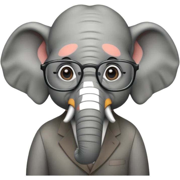 gözlüklü filler emoji