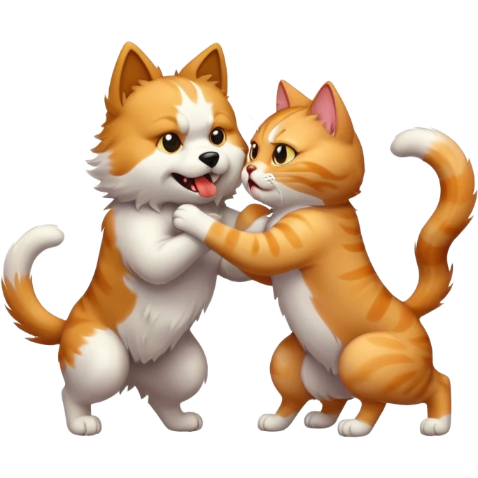 Dog fite cat emoji