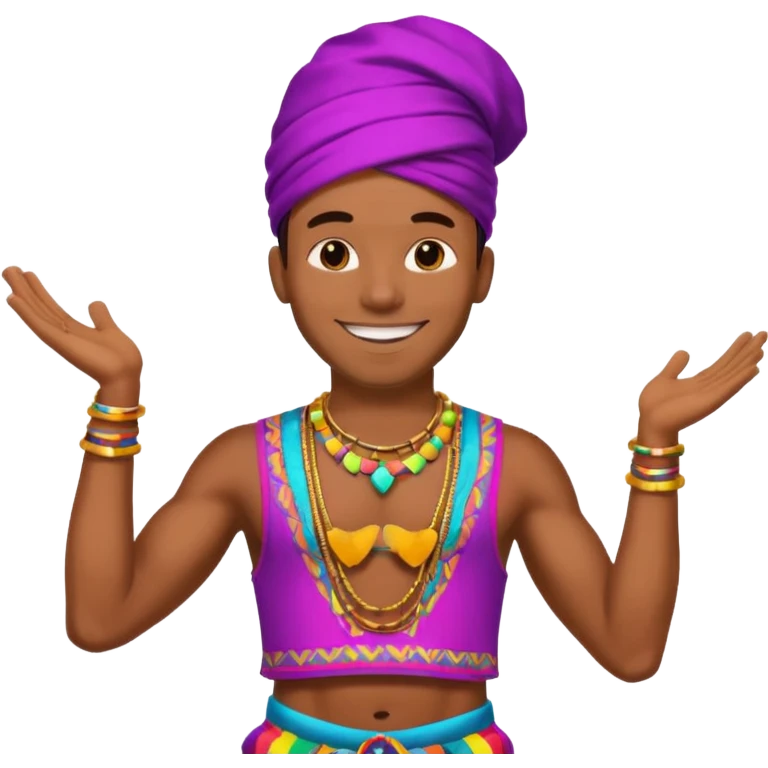black man festival dancer emoji