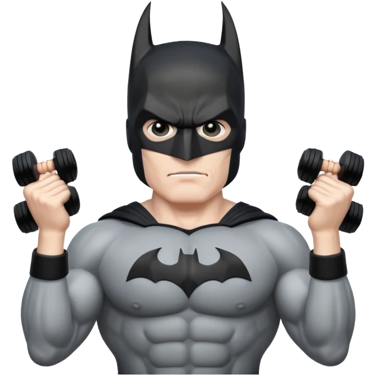 Batman lifts dumbbells emoji