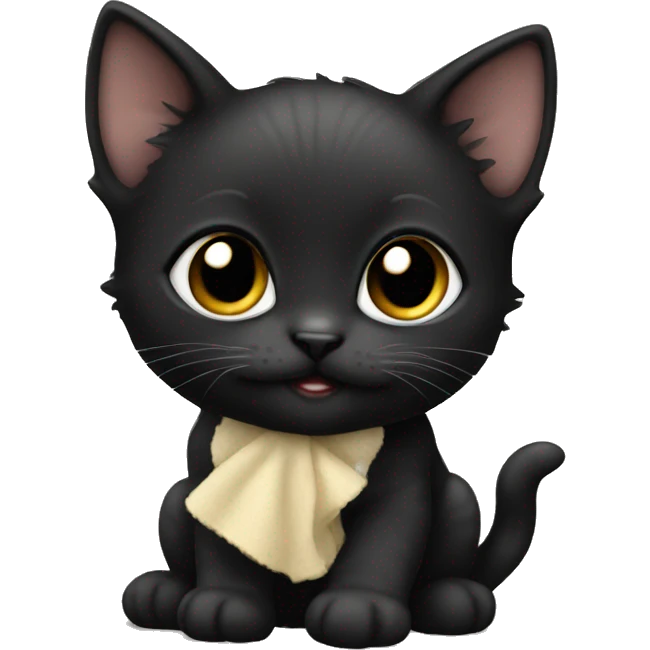 Baby black kitten emoji