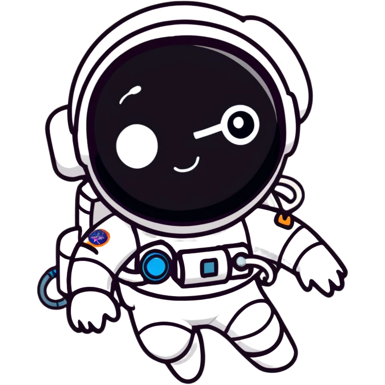 astronaut with pirate eyepatch in space emoji