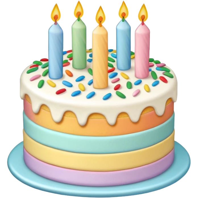 1 layer pastel birthday cake emoji
