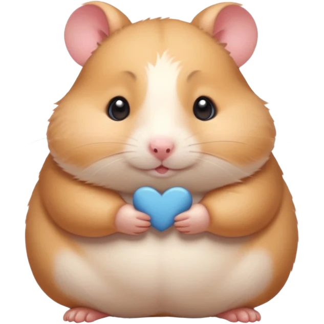 Cute chubby cartoon-style hamster blushing heavily, shy expression, as if looking at crush. Painterly shading, white background, sticker-style illustration emoji