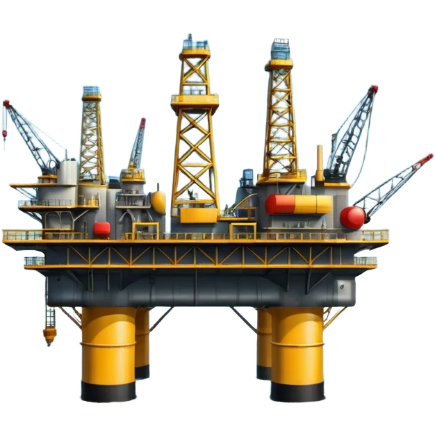 Oil platforms in the ocean beautiful big full scenic scenery full canvas emoji