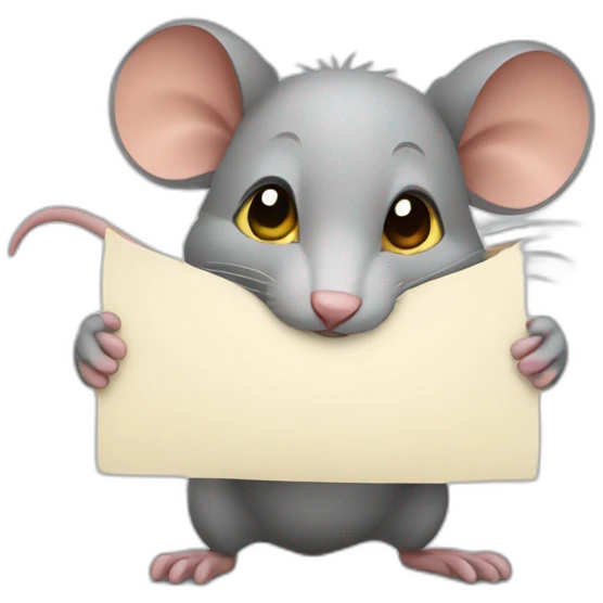 rat with a sheet of paper emoji
