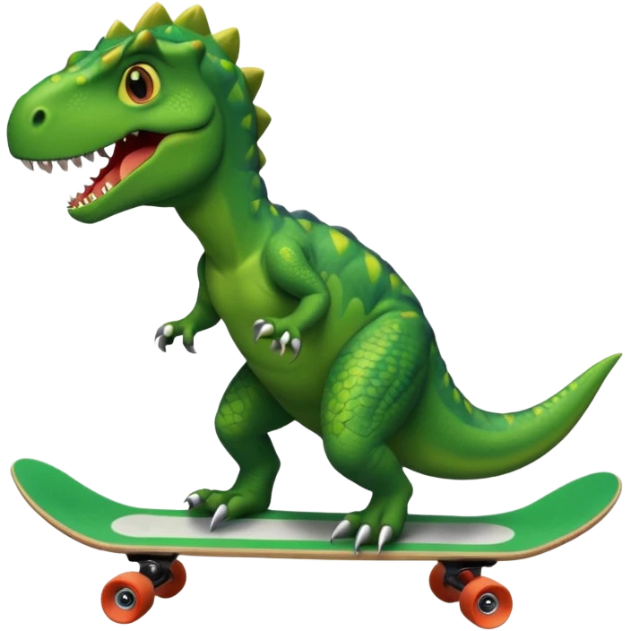 Dinosaur on a skateboard emoji