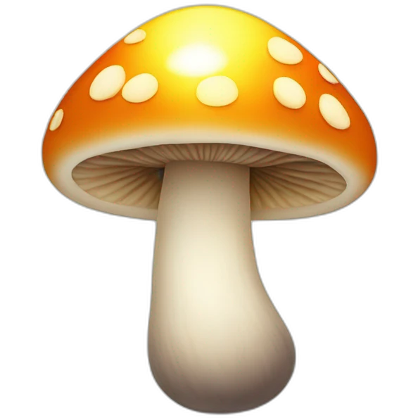 A mushroom with a sunshine emoji