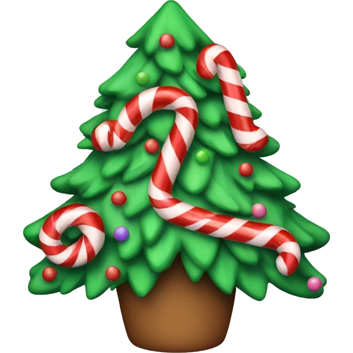 A Christmas tree with candy canes emoji