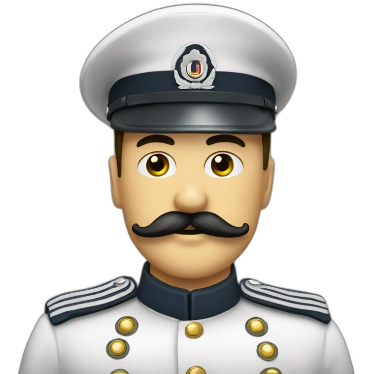 Personne avec une minuscule moustache carré habiller en tenus militaire emoji