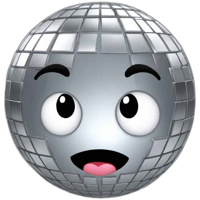 silver shiny discoball emoji