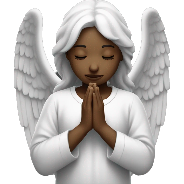 bw siple angel praying with closed eyes emoji